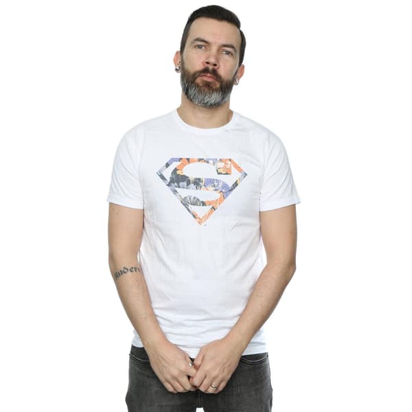 DC Comics Herr Superman Blommig Logotyp 2 T-Shirt M Vit White M