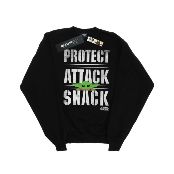 Star Wars Mens The Mandalorian Protect Attack Snack Sweatshirt Black 3XL