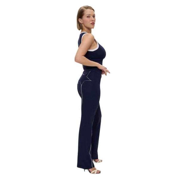 Frankies Bikinis Dam Contrast Trim Linne M Marinblå Navy M