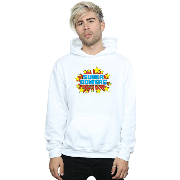 DC Comics Herr Super Powers Logotyp Hoodie M Vit White M