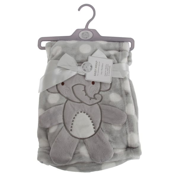 Snuggle Baby Baby Boys/Girls Polka-Dot Elephant Wrap 75cm x 100 Grey/White 75cm x 100cm