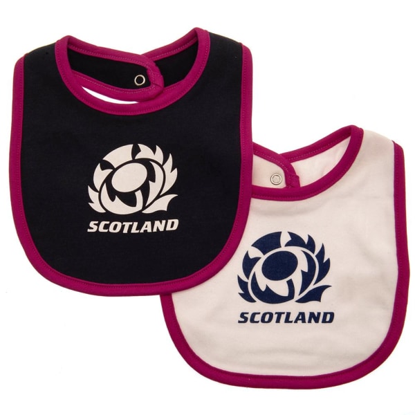 Scotland RU Baby Haklappar (Pack med 2) One Size Svart/Rosa/Vit Black/Pink/White One Size