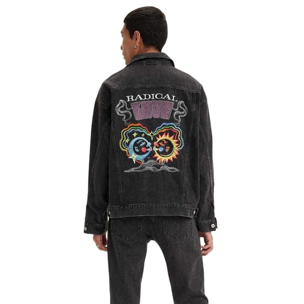 Levis Herr Liberation Denim Trucker Jacka M Svart Black M