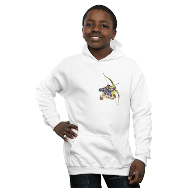 Marvel Pojkar Hawkeye Tatuering Brösttryck Hoodie 7-8 År Vit White 7-8 Years