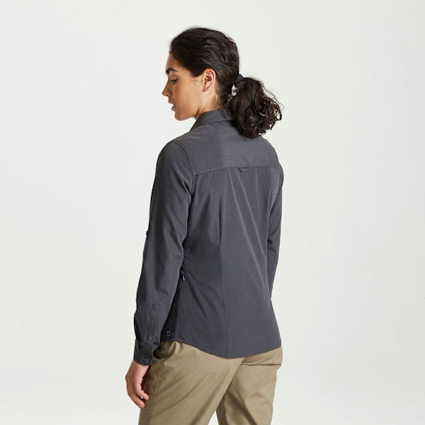 Craghoppers Womens/Ladies Expert Kiwi Long-Sleeved Shirt 12 UK Carbon Grey 12 UK