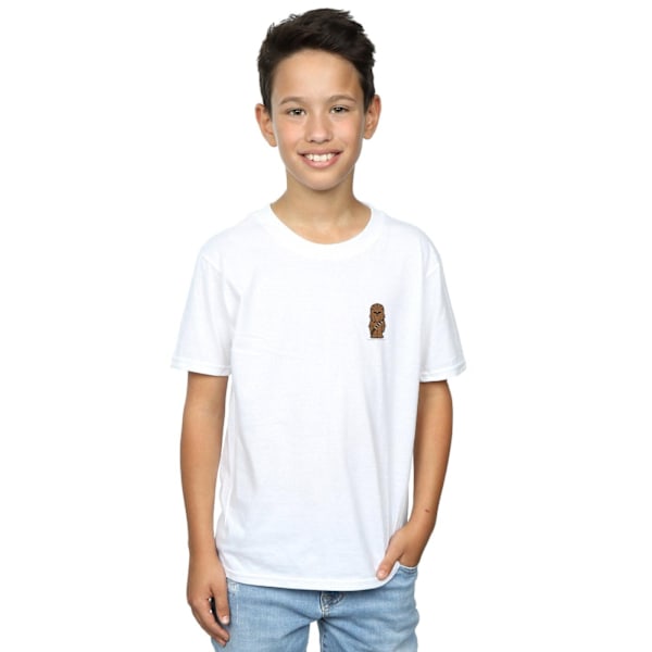 Star Wars Pojkar Chewbacca Brösttryck T-shirt 9-11 År Vit White 9-11 Years