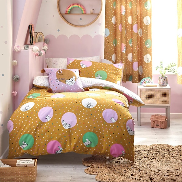 Peter Rabbit Dotty Påslakan Set Enkelsäng Ockra Ochre Single