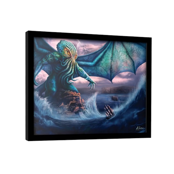 Anthony Christou Call Of Cthulhu Inramad Poster 40cm x 30cm Flerfärgad Multicoloured 40cm x 30cm