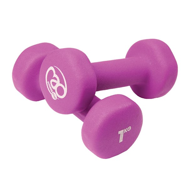 Fitness Mad Hantelset (2-pack) 1 kg Lila Purple 1kg