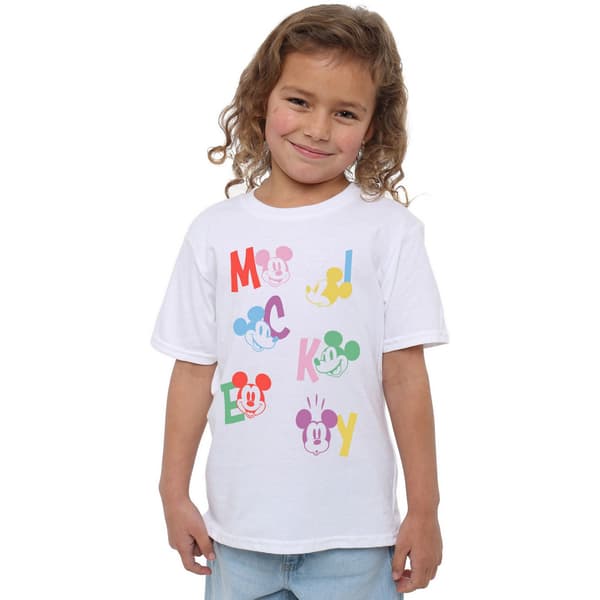 Disney Flickor Mickey Mouse Bokstav T-shirt 3-4 År Vit White 3-4 Years