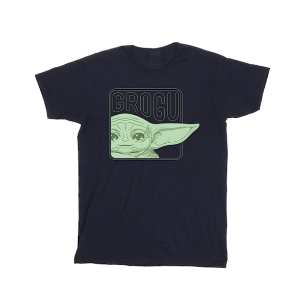 Star Wars Boys The Mandalorian Grogu Box T-Shirt 5-6 år Marinblå Navy Blue 5-6 Years