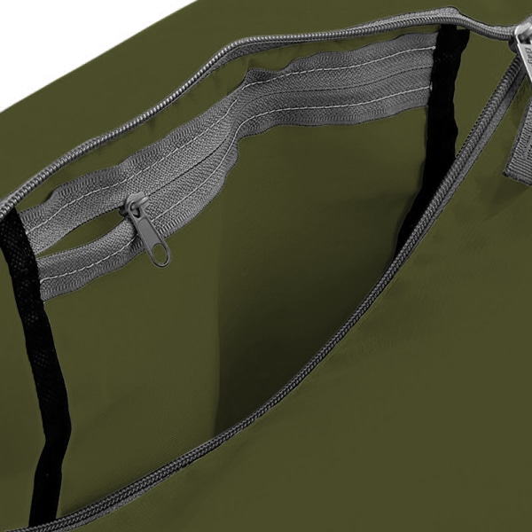 BagBase Packaway Barrel Bag / Duffle Water Resistant Travel Bag Olive Green / Black One Size