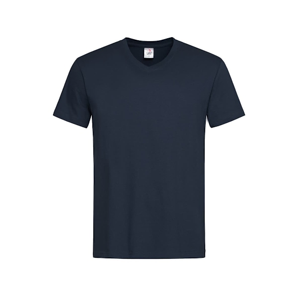 Stedman Herr Klassisk V-ringad T-shirt M Blå Midnatt Blue Midnight M