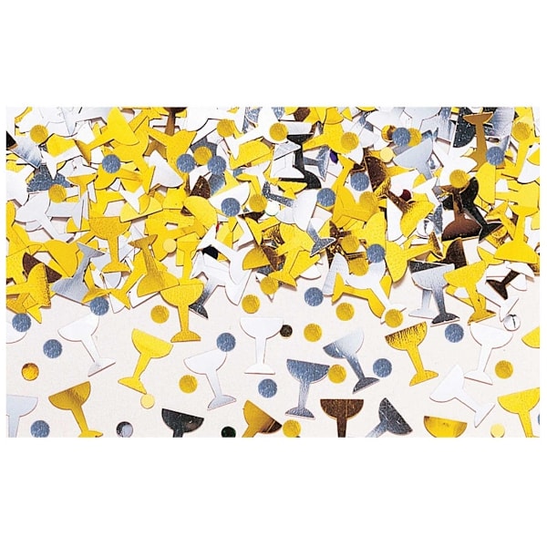 Amscan Metallic Glasses Confetti En Storlek Guld/Silver Gold/Silver One Size