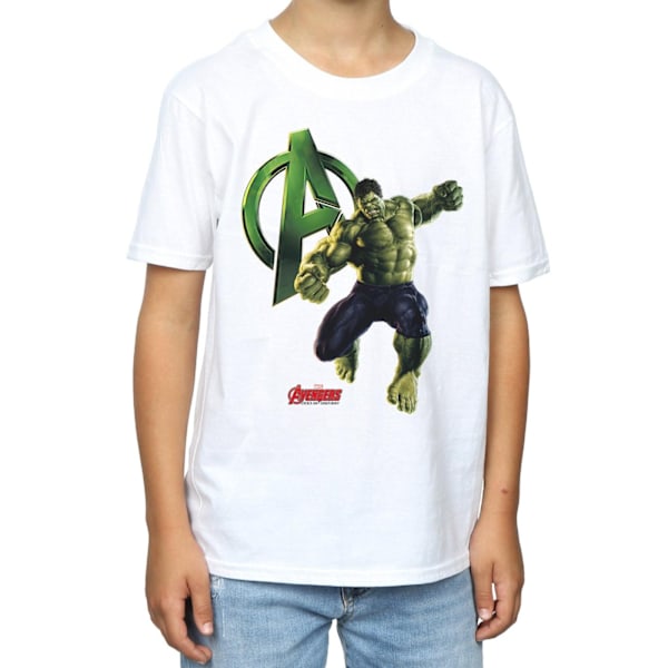Hulk Pojkar Pose T-Shirt 7-8 År Vit White 7-8 Years