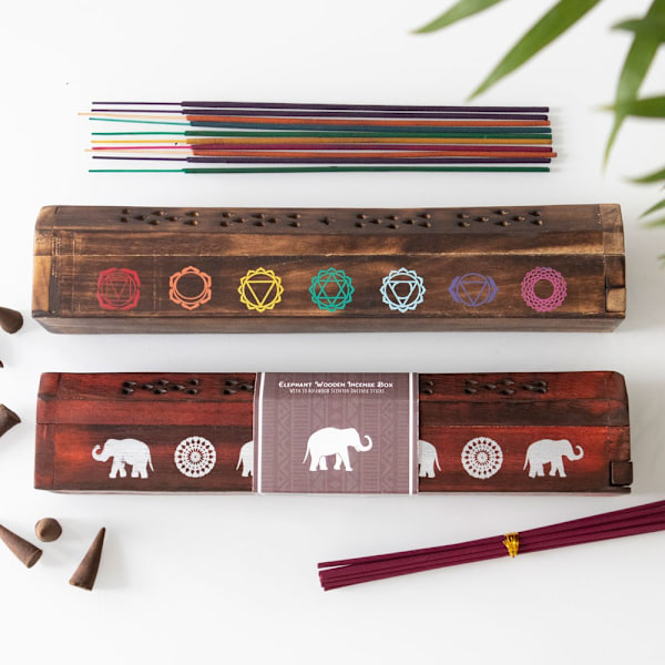 Elements Blandad Sju Chakra Trä Rökelse Presentset En Storlek Br Brown One Size