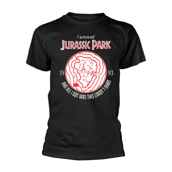 Jurassic Park Unisex Vuxen I Survived T-shirt XL Svart Black XL