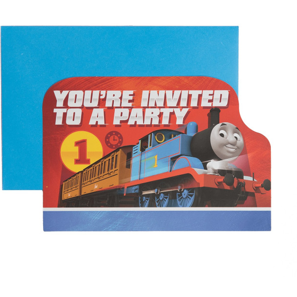 Thomas And Friends You´re Invited Invitations (Pack of 8) One S Red/Blue One Size