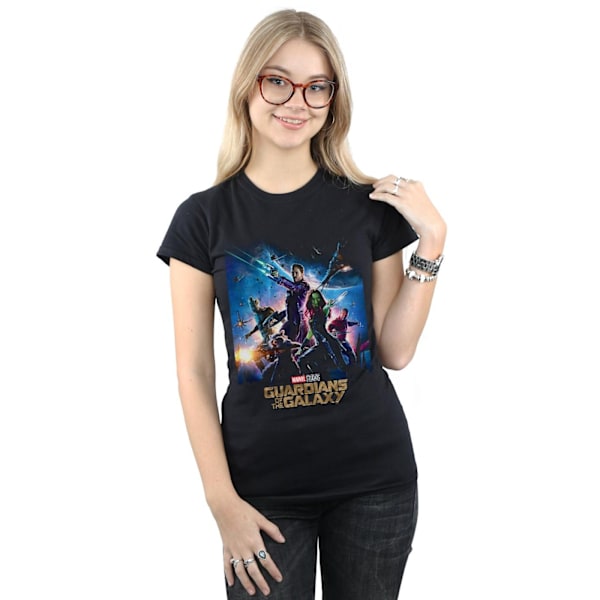 Marvel Studios Dam/Kvinnor Guardians Of The Galaxy Poster Bomull T-shirt Black L