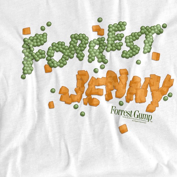 Forrest Gump Herr Ärtor och Morötter T-Shirt 4XL Vit White 4XL