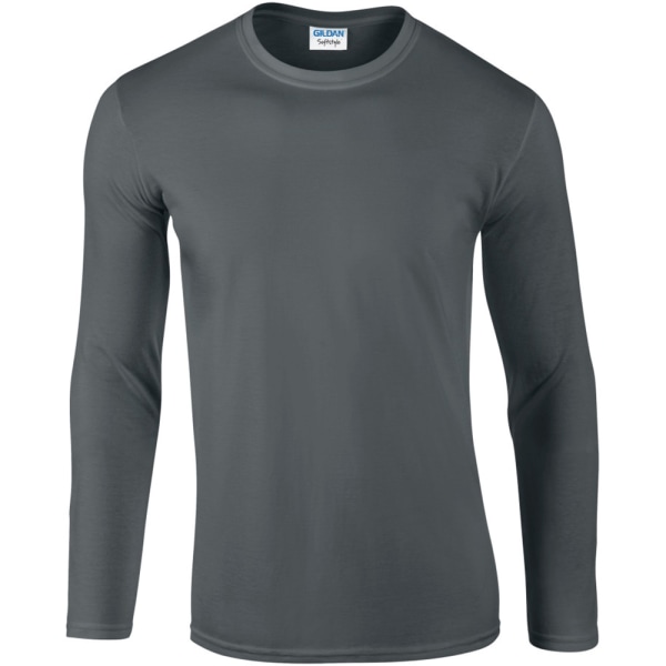 Gildan Herr Soft Style Långärmad T-shirt S Charcoal Charcoal S