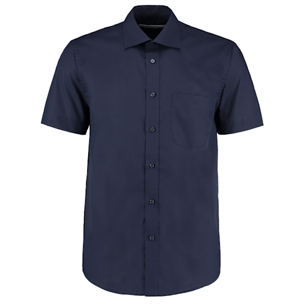 Kustom Kit Herr Business Kortärmad Skjorta 17in Mörk Marinblå Dark Navy 17in