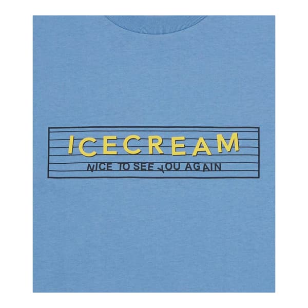 ICECREAM Herr T-shirt med grafiskt tryck, normal passform L Ljusblå Light Blue L