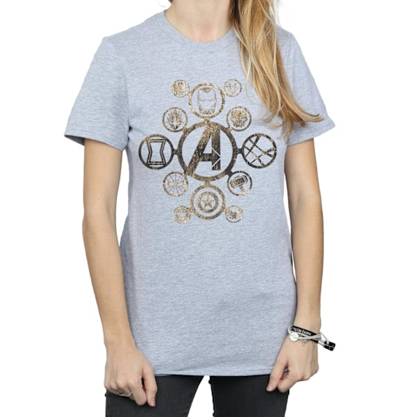 Marvel Dam/Damer Avengers Infinity War Ikoner Bomull Pojkvän Sports Grey 3XL