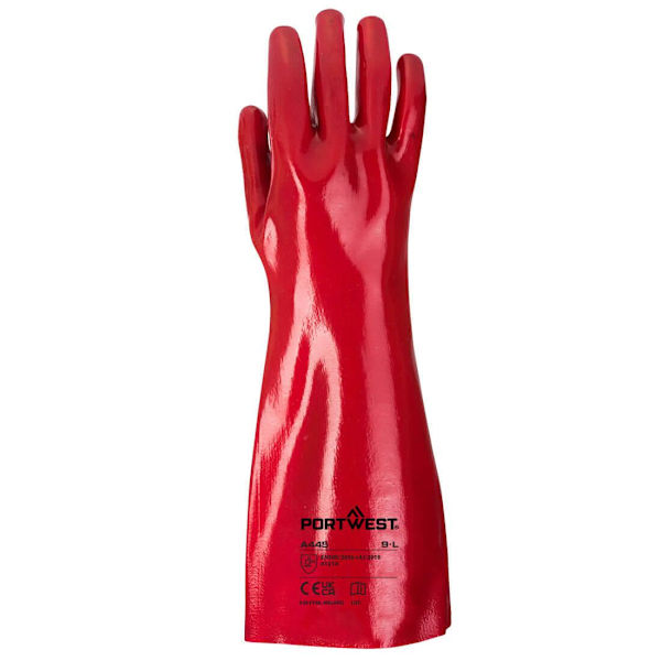 Portwest Unisex Vuxen A445 PVC-belagd Skyddshandske XL Röd Red XL
