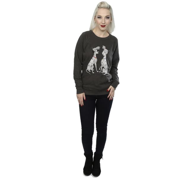 101 Dalmatiner Dam Pongo Och Perdita Heather Sweatshirt Light Graphite XXL
