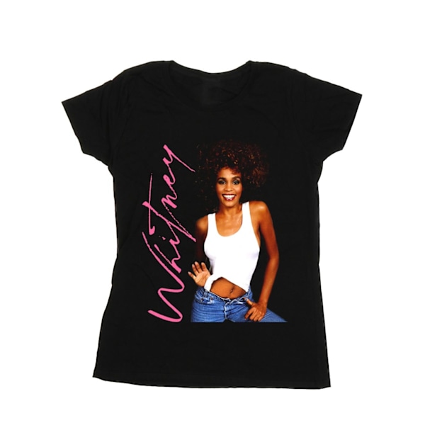 Whitney Houston Dam/Kvinnor Whitney Smile Bomull T-shirt L Svart Black L