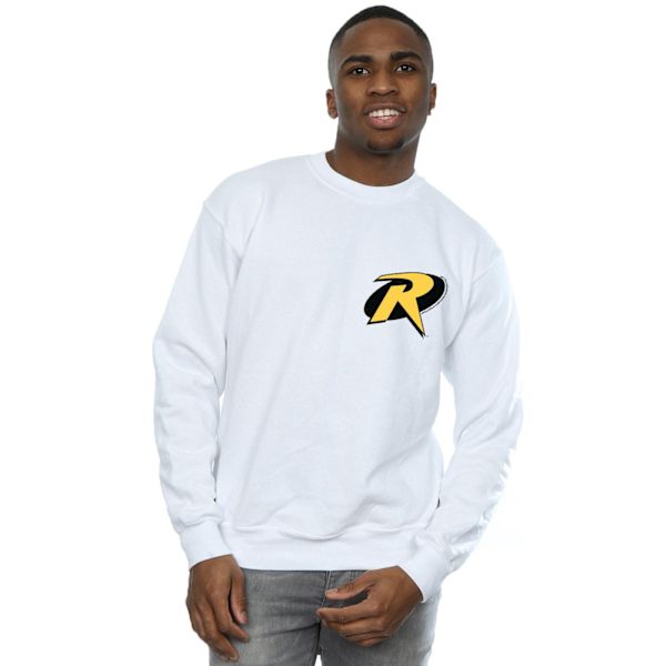 DC Comics Herr Batman Robin Logo Sweatshirt 5XL Vit White 5XL