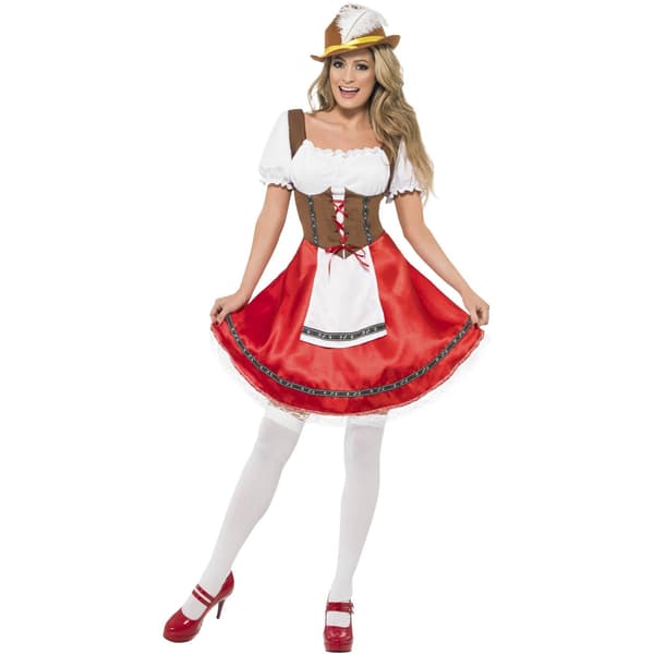 Smiffys Dam/Dam Bayersk Wench Plus Kostymset XL Vit/ White/Red XL