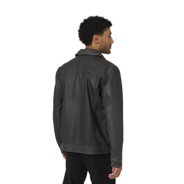 Brave Soul Herr Buttoned PU Shacket XL Svart Black XL