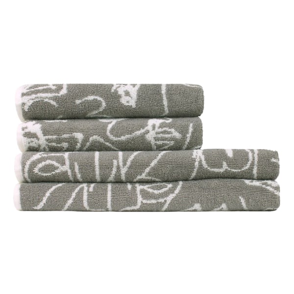 Furn Everybody Abstract Bomullshandduksset (4-pack) En Storlek Grå Grey One Size