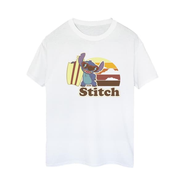 Disney Dam/Dam Lilo Och Stitch Bitten Surfbräda Bomull Bo White S