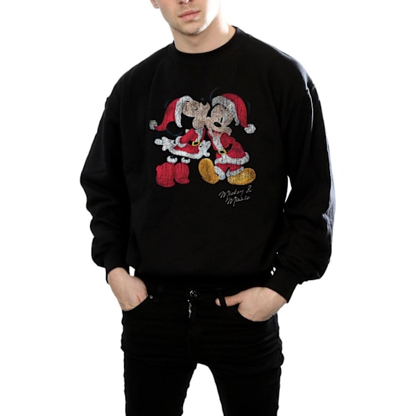 Disney Herr Mickey Och Minnie Jul Kyss Sweatshirt S Svart Black S