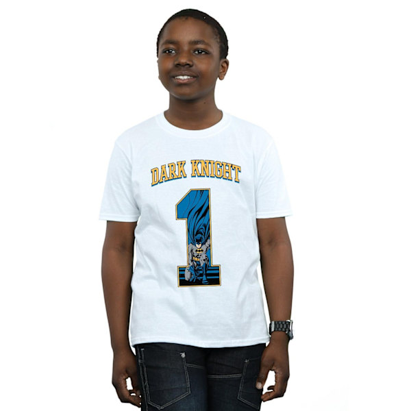 DC Comics Boys Batman Football Dark Knight T-Shirt 9-11 år W White 9-11 Years