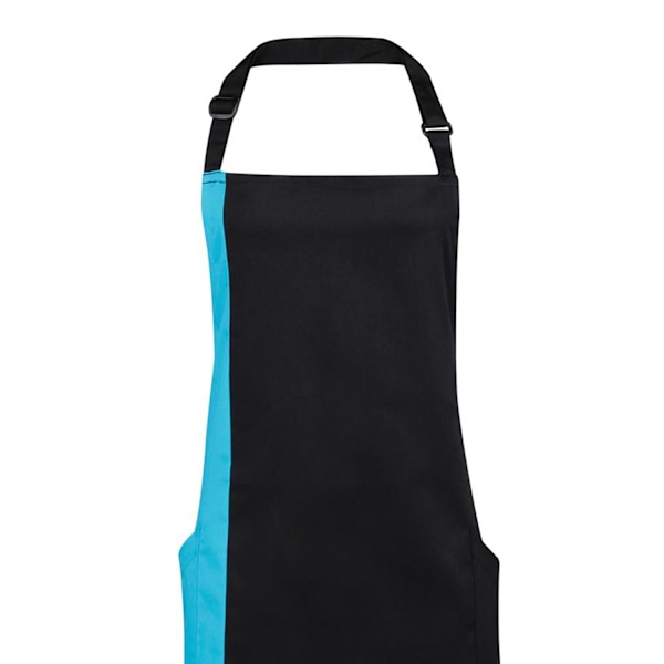 Premier Unisex Kontrastfärgad Arbetsoverall Förkläde (2-pack) One Size Black/ Turquoise One Size