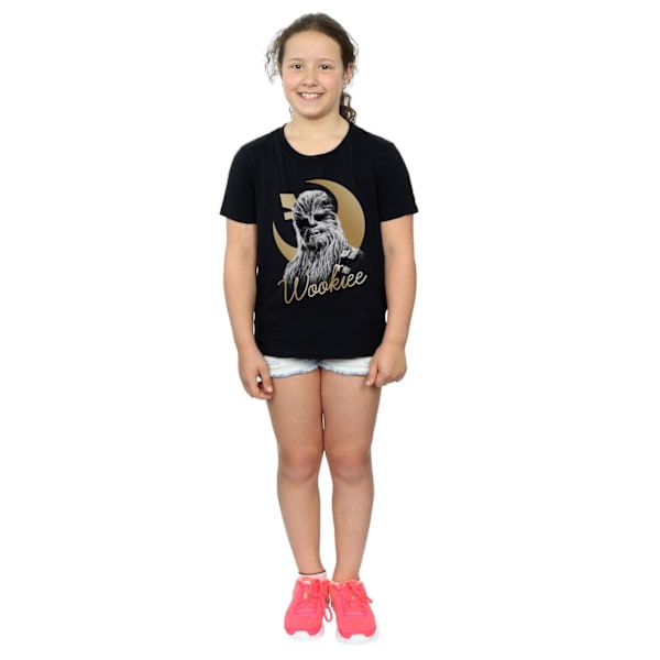 Star Wars Girls The Last Jedi Gold Chewbacca Bomull T-shirt 9-11 år Black 9-11 Years