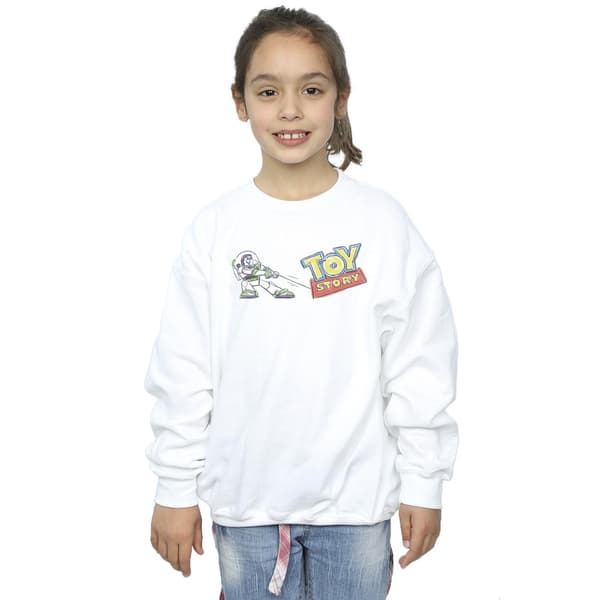 Disney Flickor Toy Story Buzz Pulling Logotyp Tröja 9-11 År White 9-11 Years