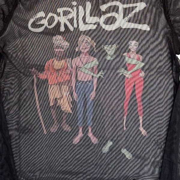 Gorillaz Dam The Mountain Group Mesh Långärmad Croptop Black M