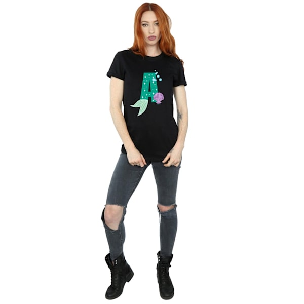Disney Dam/Kvinnor Alfabetet A Är För Ariel Bomull Pojkvän T Black 3XL