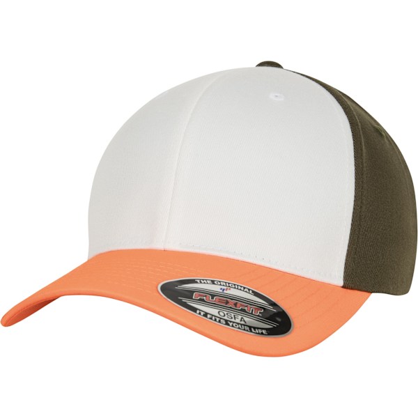 Flexfit by Yupoong 3-Tone Cap L/XL Neon Orange/White/Olive Neon Orange/White/Olive L/XL