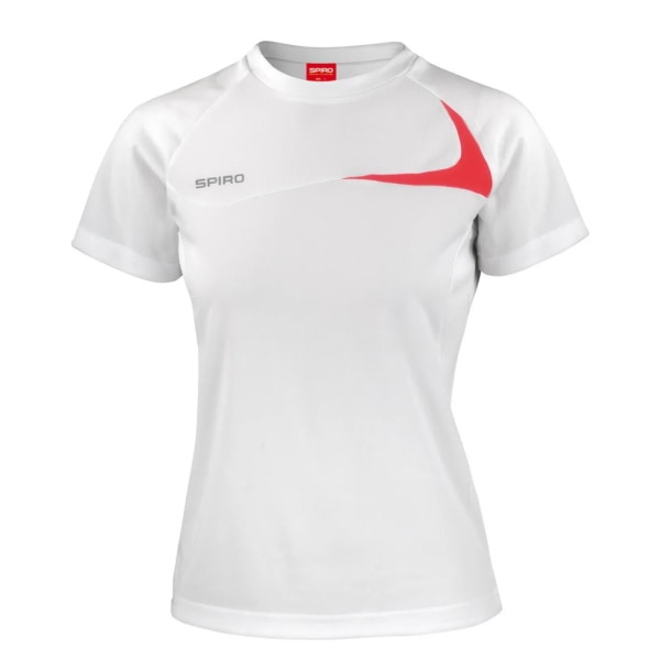 Spiro T-shirt för dam/dam träning 10 UK Vit/Röd White/Red 10 UK