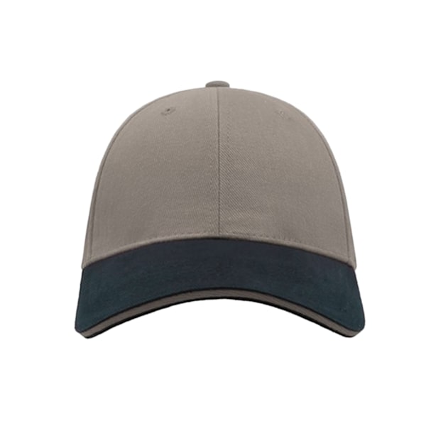 Atlantis Liberty Sandwich Heavy Brush Cotton 6 Panel Cap One Si Grey/Navy One Size