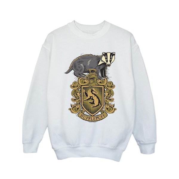 Harry Potter Flickor Hufflepuff Sketch Crest Sweatshirt 3-4 År White 3-4 Years