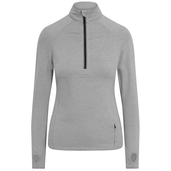 AWDis Cool Dam/Damer Cool-Flex Halv Zip Långärmad Baslager Topp 16 UK Silvergrå Silver Grey 16 UK