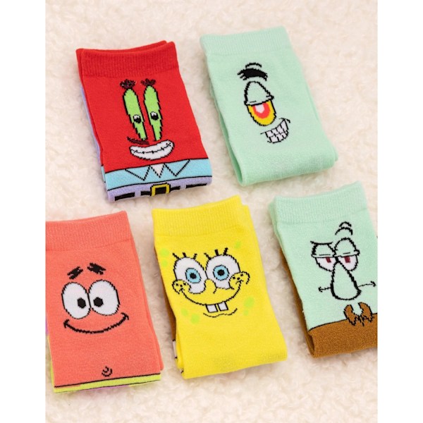 SpongeBob SquarePants Barnstrumpor för Barn (5-pack) 4 UK Chi Multicoloured 4 UK Child-6.5 UK Child