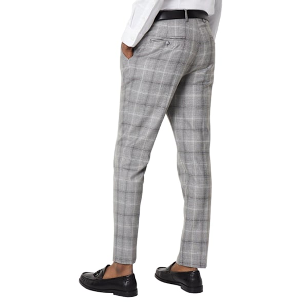 Burton Herr Checked Slim Tailored Kostymbyxor 36S Grå Grey 36S